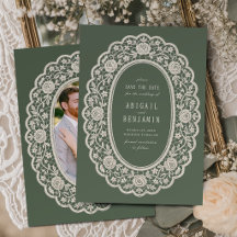 Sage Green Floral Vintage Lace Classic Wedding
