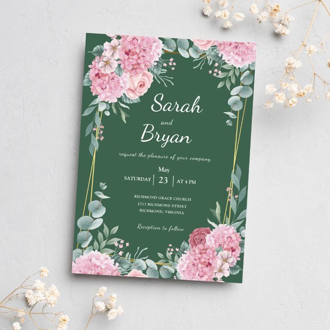 Sage Green Floral Watercolor Rustic Boho Wedding Invitation (Creator Uploaded)