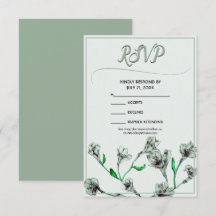 Sage Green Floral Watercolor Wedding
