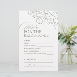 Sage Green floral wedding advice & wishes card