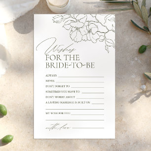 Sage Green floral wedding advice & wishes card