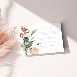Sage Green Floral Wedding Details Card