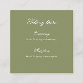 Sage Green Floral Wedding Gift Tag Enclosure Card
