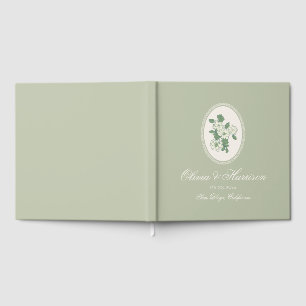 Sage Green Floral Wedding Guest Book