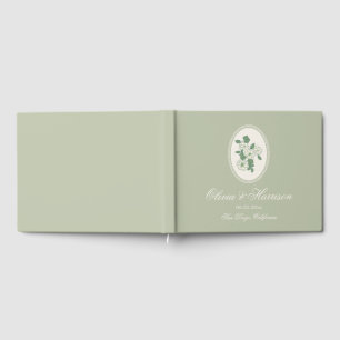 Sage Green Floral Wedding Guest Book