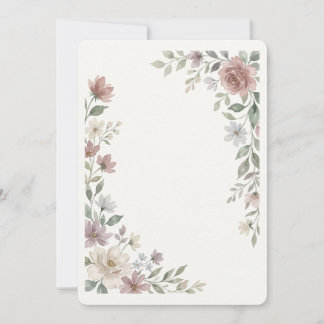 Sage Green Floral Wedding Invitation 5x7