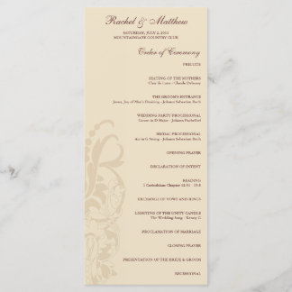 Sage Green Floral Wedding Program Programme