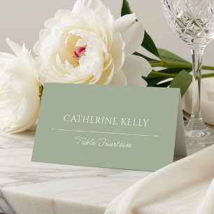 Sage Green     Floral Wedding Table Card Number