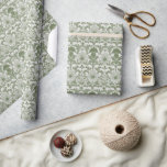 Sage Green  Floral Wedding Wrapping Paper<br><div class="desc">A pretty sage green allover colour floral wrapping paper to suit many occasions for summer.</div>