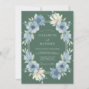 Sage Green Flourishing Meadow Wedding Invitation