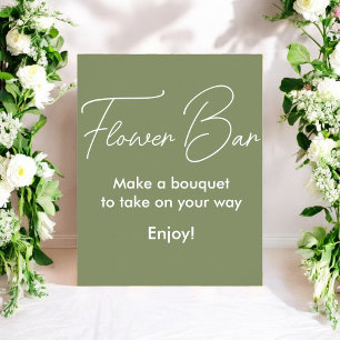 Sage Green Flower Bar Bridal Shower Poster