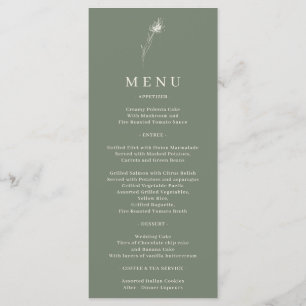 Sage Green Flower Bohemian Dandelion Menu