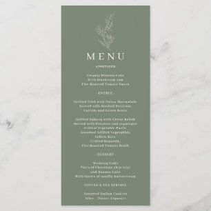 Sage Green Flower Ivy Line Menu
