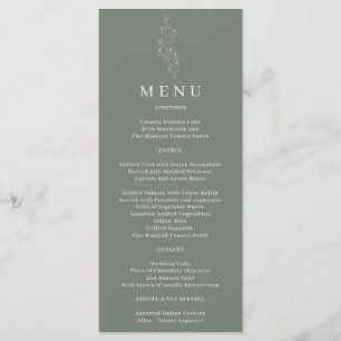 Sage Green Flower Tiny Design Line Menu
