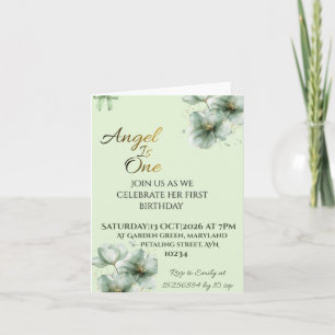Sage Green Folded Invitation Greeting Card style