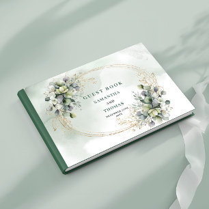 Sage Green Foliage Botanical Wedding Guest Book
