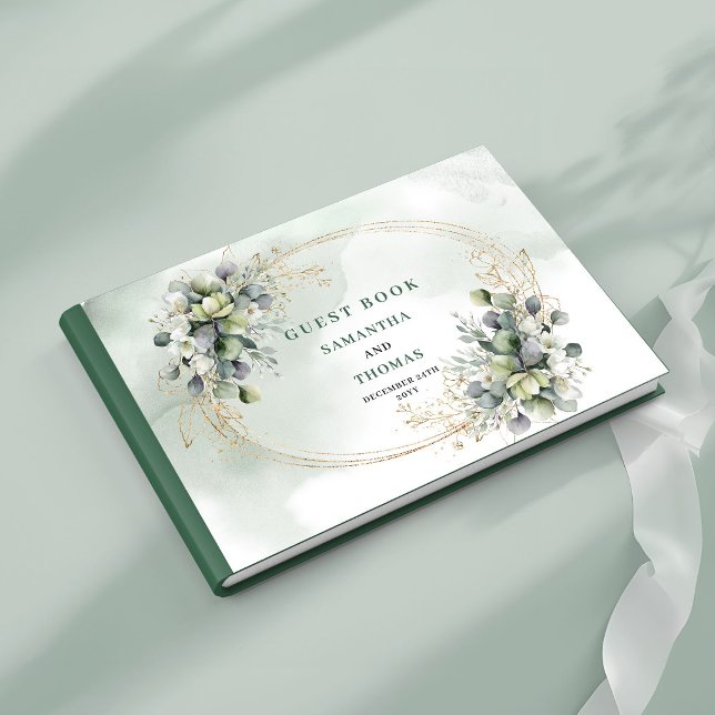 Sage Green Foliage Botanical Wedding Guest Book (Sage Green Foliage Botanical Wedding Guest Book)