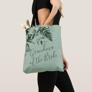 Sage Green Foliage grandma of the bride gift Tote 