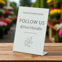 Sage Green Follow Us Minimalist Small Business