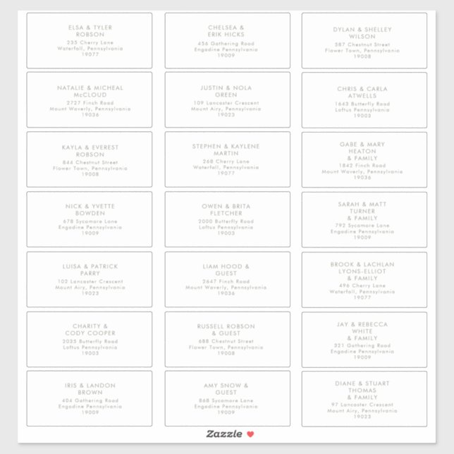 Sage Green Font Guest Address (Sheet)