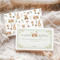 Sage Green Forest Baby Shower Diaper Raffle Ticket