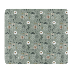 Sage Green Forest Floral Cutting Board