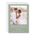 Sage Green Four Photo Collage Script Wedding