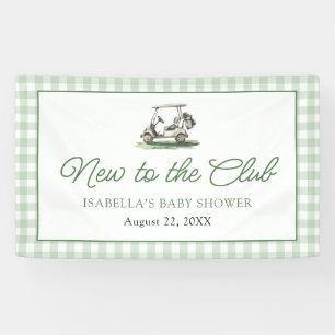Sage Green Frame Golf New to the Club Baby Shower Banner