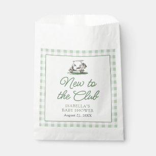 Sage Green Frame Golf New to the Club Baby Shower Favour Bags
