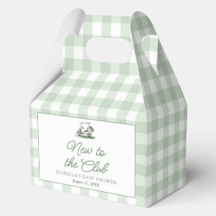 Sage Green Frame Golf New to the Club Baby Shower Favour Box