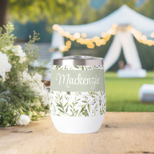 Sage Green French Country Chic Olive Name Monogram