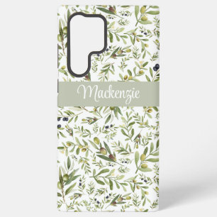 Sage Green French Country Chic Olive Name Monogram Samsung Galaxy Case