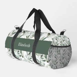 Sage Green French Country Olive Custom Name Duffle Bag