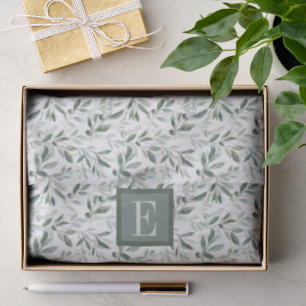Sage Green French Country Olive Monogram Tissue Paper