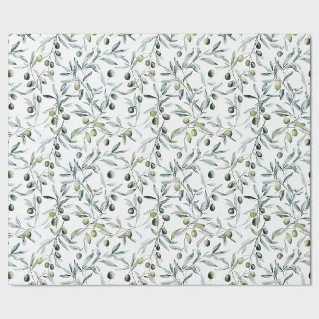 Sage Green French Country Olive  Wrapping Paper (Seam)