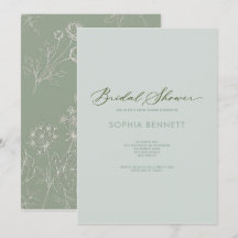 sage green French floral chinoiserie bridal shower