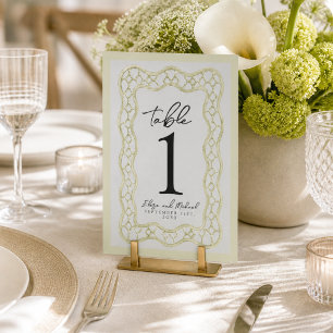 Sage Green French Trellis Wedding Table Number