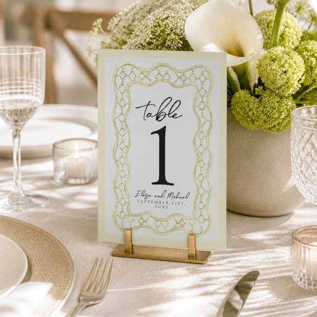 Sage Green French Trellis Wedding Table Number (Sage Green French Trellis Wedding Table Number)