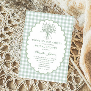 Sage Green Fresh Off the Market Bridal Shower Invitation