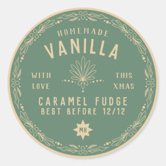 Sage Green Fudge Christmas DIY gift label 