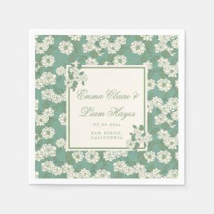 Sage Green Garden Chinoiserie Napkin