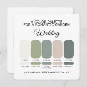 Sage Green Garden Wedding Color Palette Card