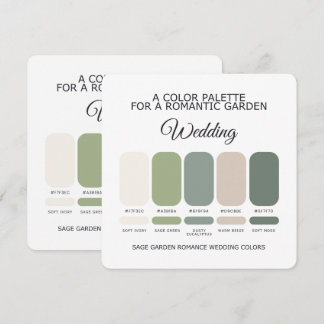 Sage Green Garden Wedding Colour Palette Card