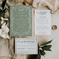 Sage Green Garden Woodland Monogram Boho Wedding