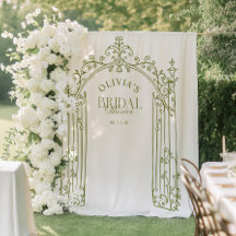 Sage Green Gate Bridal Shower Photo Backdrop