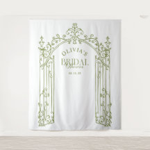 Sage Green Gate Bridal Shower Photo Backdrop