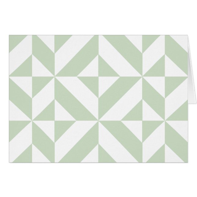 Sage Green Geometric Deco Cube Pattern (Front Horizontal)