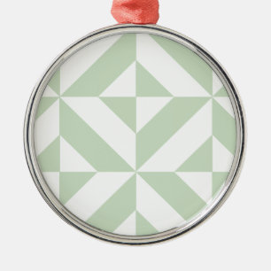 Sage Green Geometric Deco Cube Pattern Metal Tree Decoration