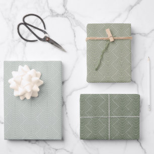 Sage Green Geometric modern pattern Wrapping Paper Sheet