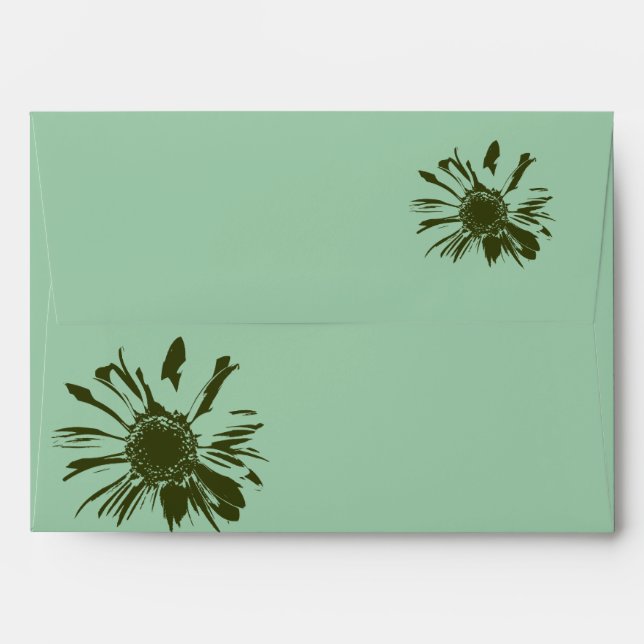 Sage Green Gerbera Envelope (Back (Top Flap))